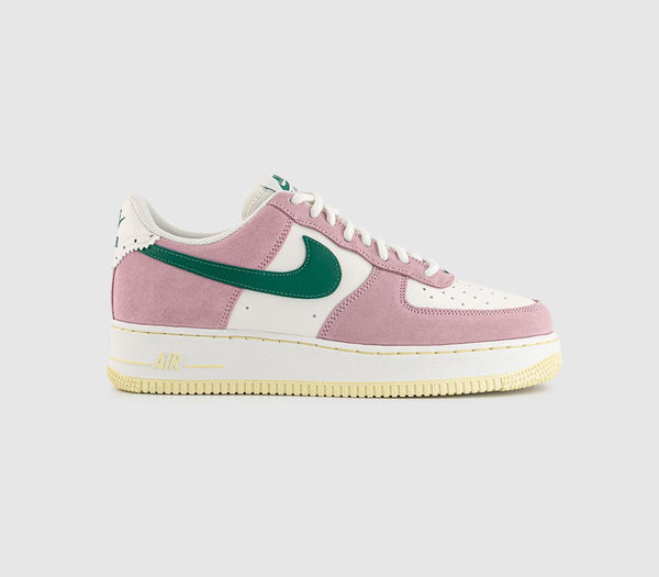 Odd Sizes - Nike Air Force 1 07 Sail Malachite Medium Soft Pink Alabaster - UK Sizes Right 4.5/Left 4
