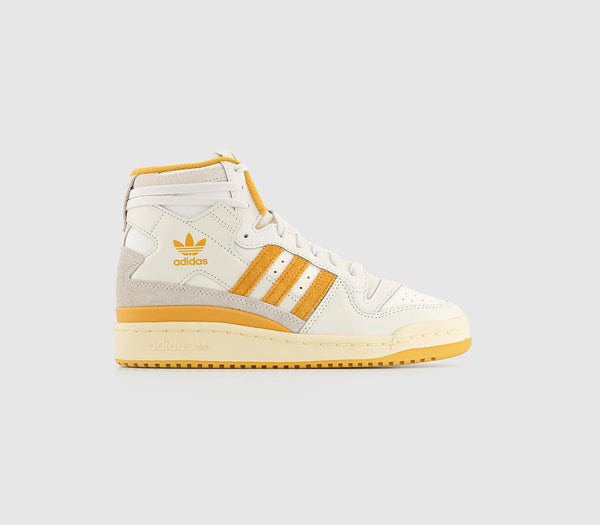 Odd Sizes - adidas Forum 84 Hi Off White Pre Loved Yellow Cloud White - UK Sizes  Right 5/Left 6