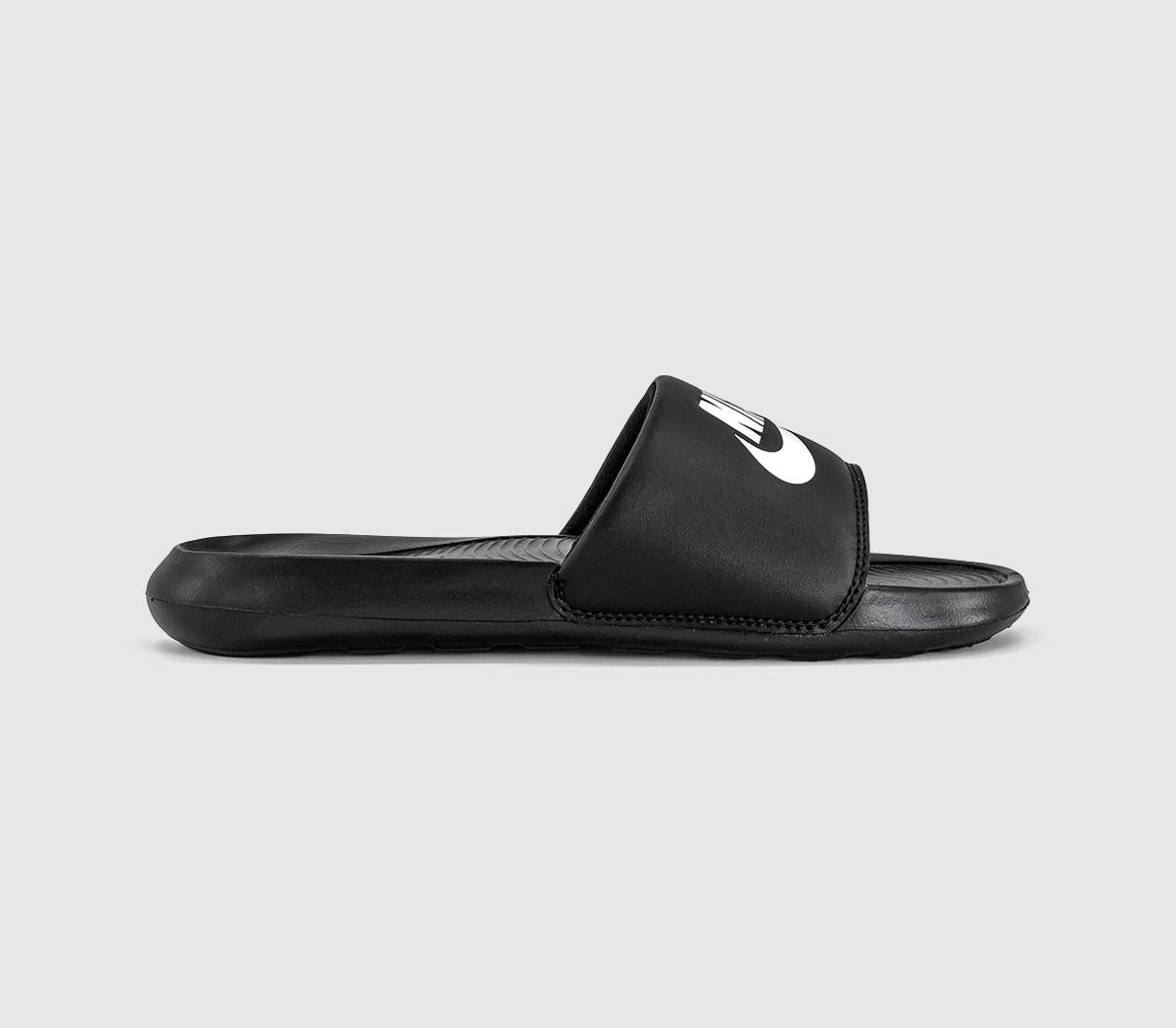 Womens Nike Victori One sliders Black white