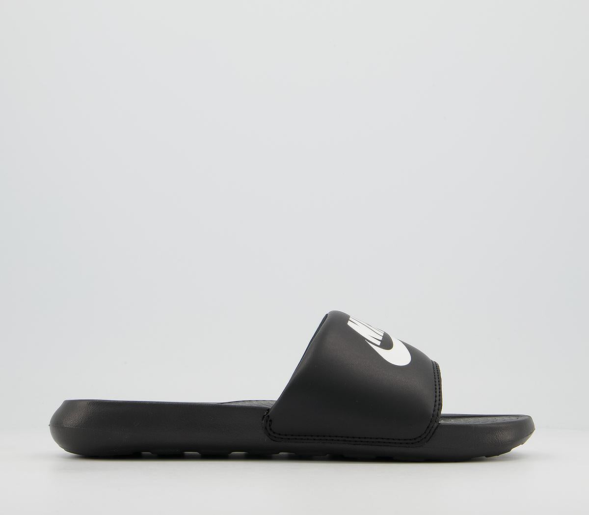 Mens Nike Victori One Slides Black White