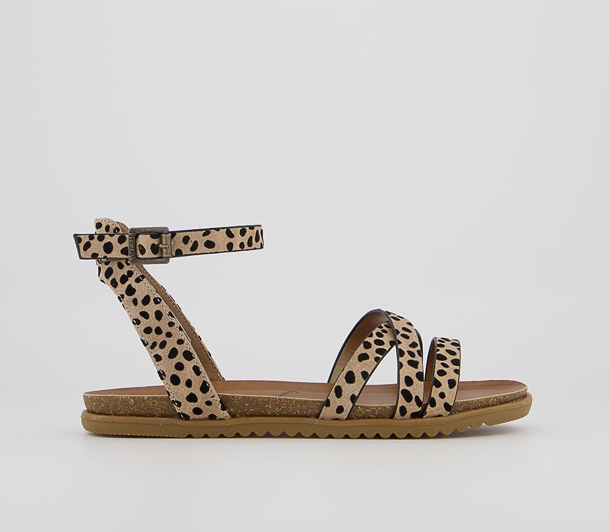 Odd Sizes - Womens Blowfish Malibu Maylie Sandals Leopard - UK Sizes Right 7/Left 6