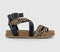 Odd sizes - Womens Blowfish Malibu Fandie Sandal Black Leopard UK Sizes Right 7/Left 6