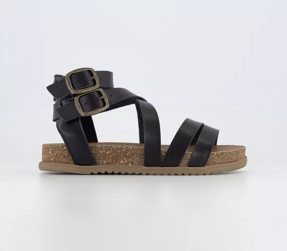 Womens Blowfish Malibu Fandie Sandals Black Dyecut