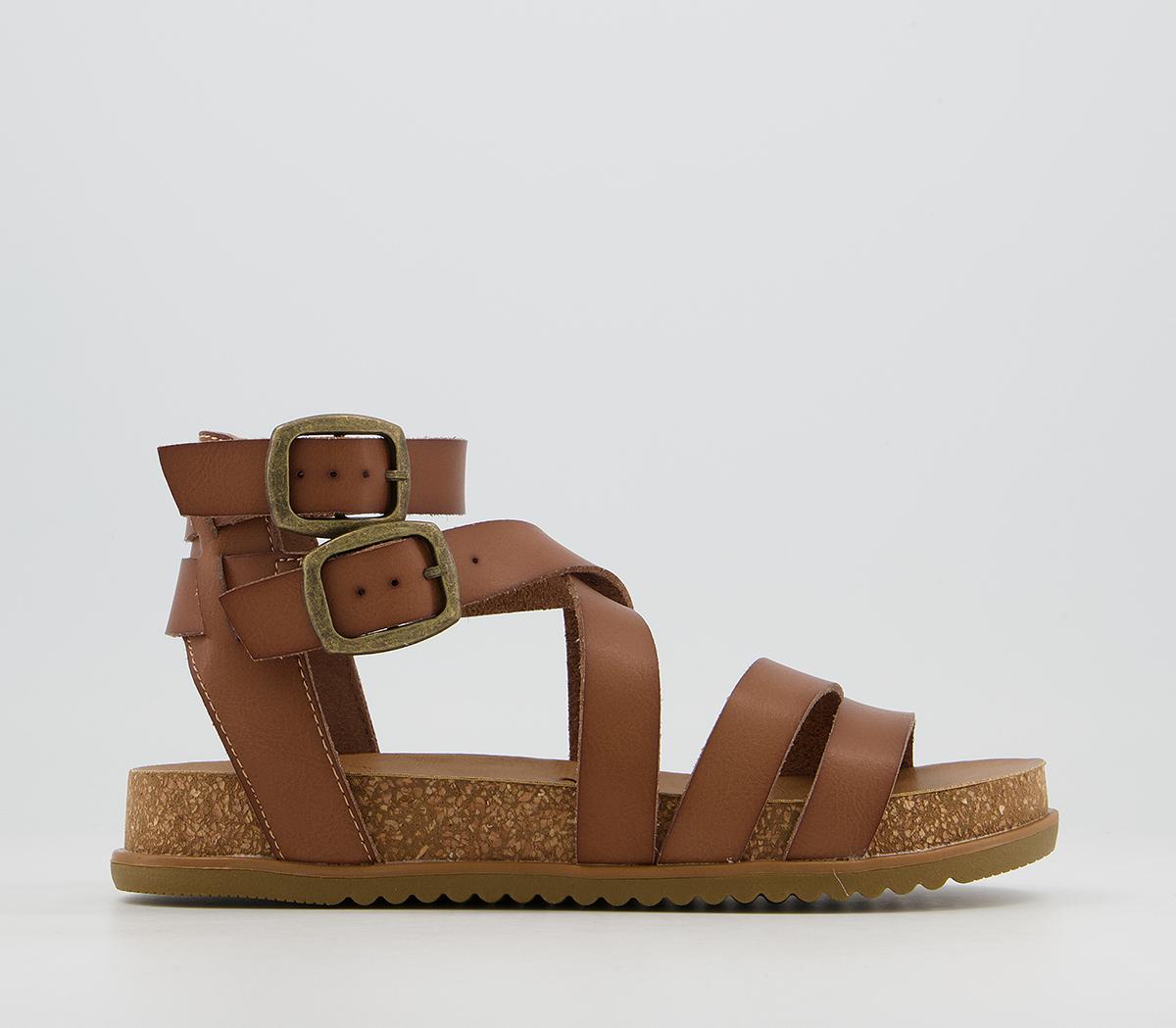 Odd sizes - Womens Blowfish Malibu Fandie Sandals Arabian Sand Dyecut UK Sizes Right 6/Left 7