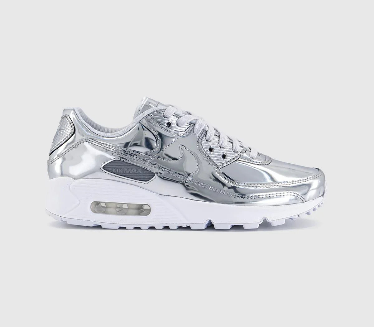 Nike Air Max 90 Trainers Chrome Chrome Pure Platinum White UK Size 9
