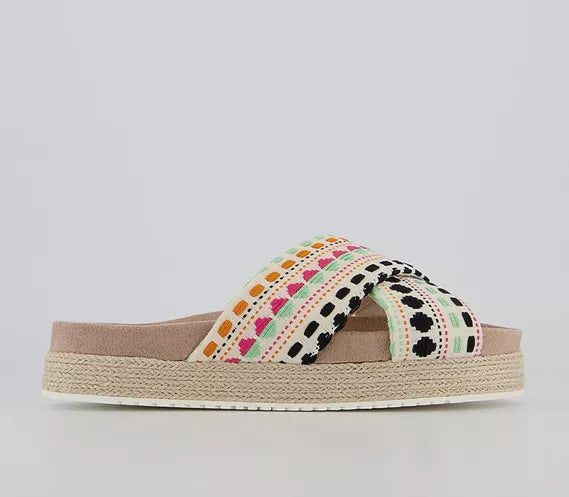 Womens Toms Paloma Slide Natural Multi Woven