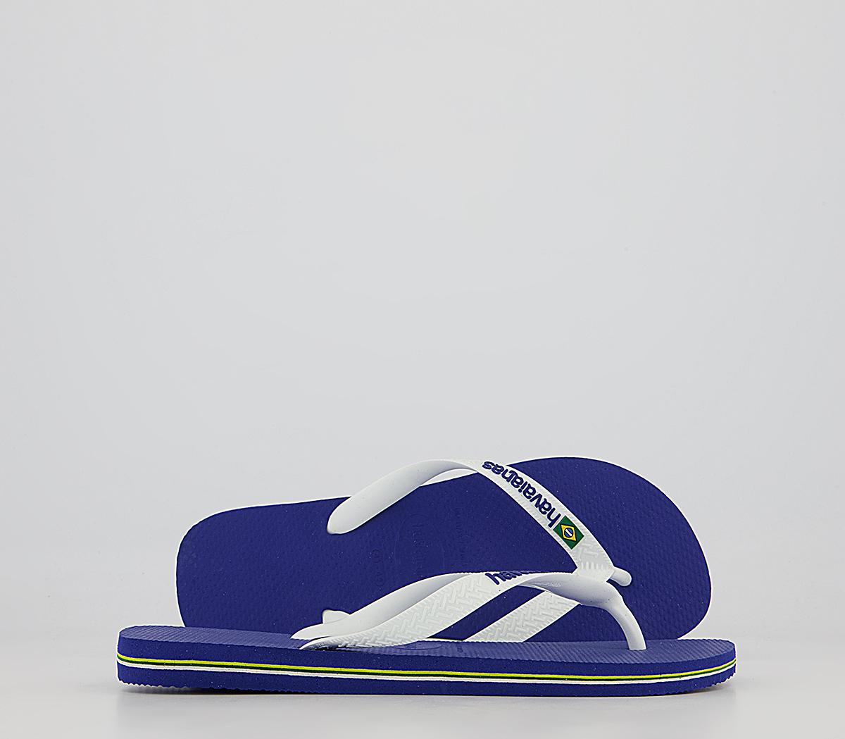 Mens Havaianas Brasil Logo Flip Flop Marine Blue