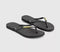 Womens Havaianas Slim Metal Crystal Logo Flip Flops Black