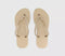Womens Havaianas Slim Glitter II Flip Flops Golden Light