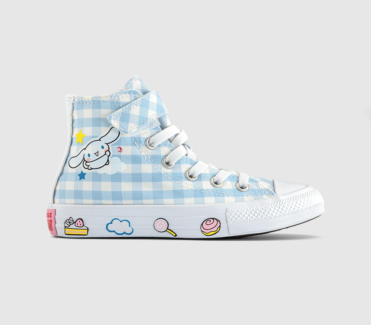Kids Converse x Hello Kitty All Star Eva Lift Hi Youth Trainers Hello Kitty Baby Blue