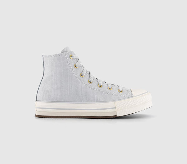 Converse All Star Eva Lift Hi Jnr Barely Grey Egret Gold