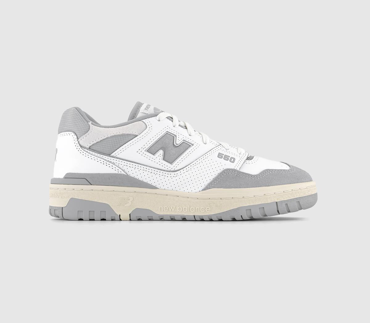 Odd sizes - New Balance BB550 White Grey Offwhite Uk Sizes Right 7/Left 8
