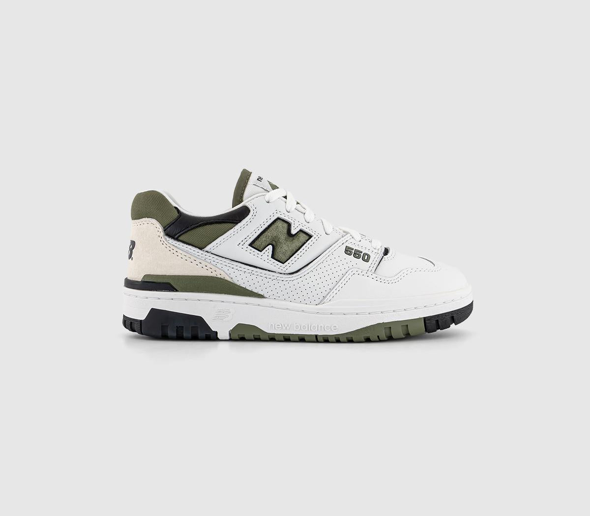 Odd sizes - New Balance BB550 White Black Khaki Uk Sizes Right 5/Left 6