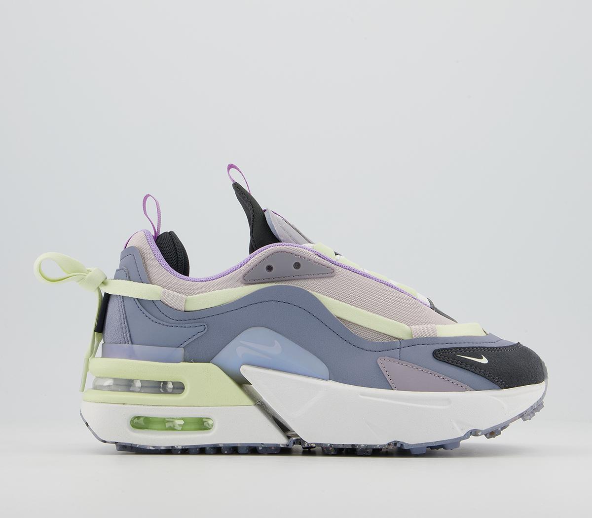 Odd Sizes - Nike Air Max Furyosa Ashen Slate Summit White Venice Provence Purple - UK Sizes Right 5.5/Left 5