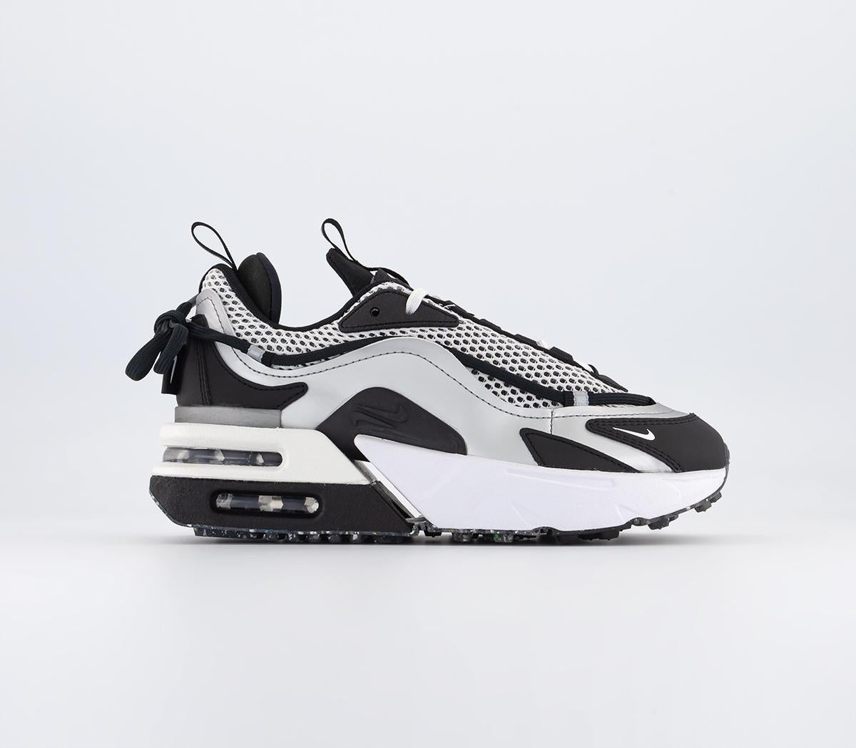 Odd Sizes - Nike Air Max Furyosa Metallic Silver Black White Sail White White - UK Sizes Right 4/Left 4.5