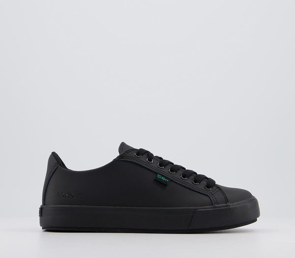 Odd Sizes - Kids Kickers Tovni Lacer Youth Black Leather - UK Sizes Right 6/Left 5