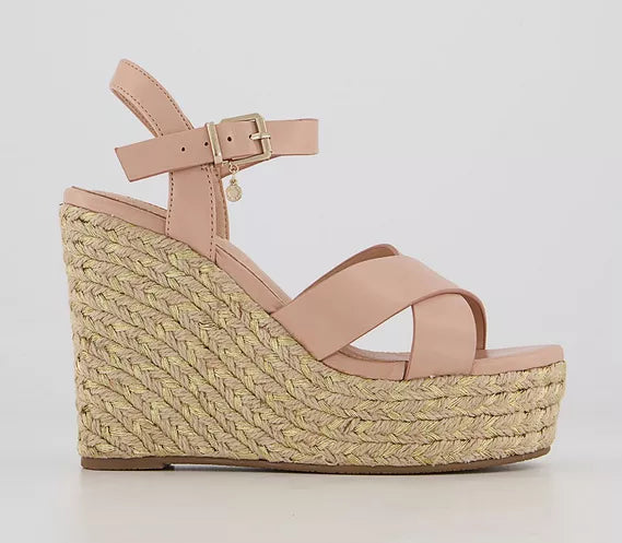 Womens Office Helike Espadrille Wedges Nude