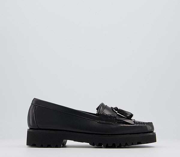 Odd sizes - Womens G.H Bass & Co Weejun 90 Esther Kiltie Black Uk Sizes Right 5/Left 4