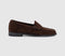 Womens G.H Bass & Co Weejun Penny Loafers Chocolate Suede - OFFCUTS SHOES by OFFICE