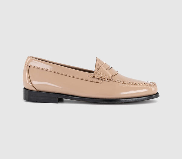 Womens G.H Bass & Co Weejun Penny Loafers Cream Patent