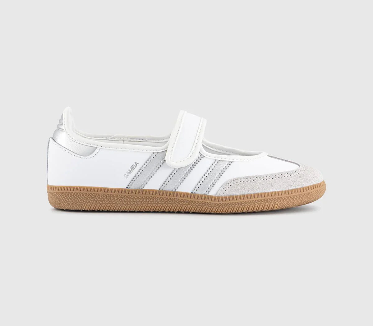 adidas Samba Jane Ballet Trainers White Silver Metallic Gum UK Size 6
