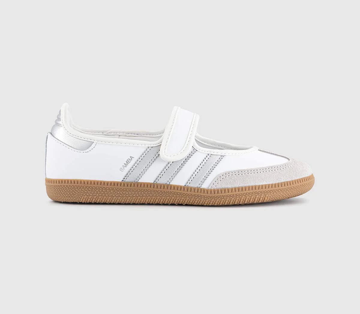 adidas Samba Jane Ballet Trainers White Silver Metallic Gum UK Size 5