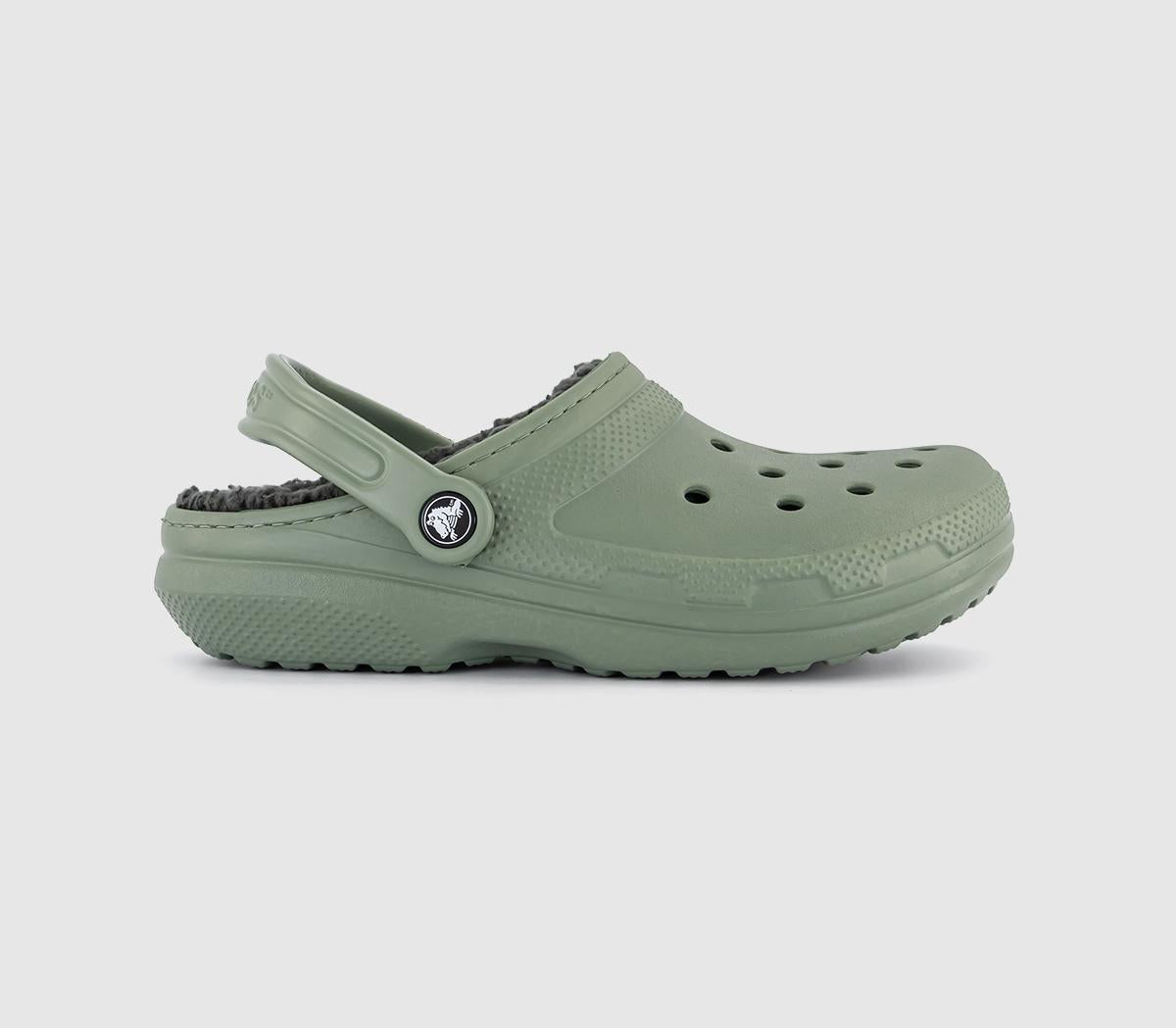 Womens Crocs Classic Lined Croc Moss Kelp