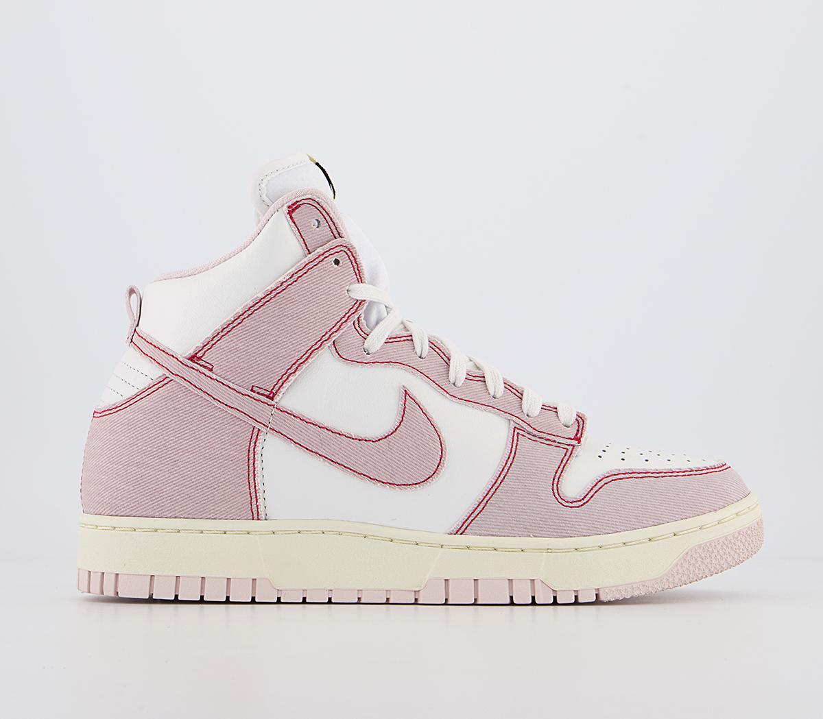 Odd Sizes - Nike Dunk Hi 1985 Summit White Barely Rose Uni Red - UK Sizes Right 7/Left 8