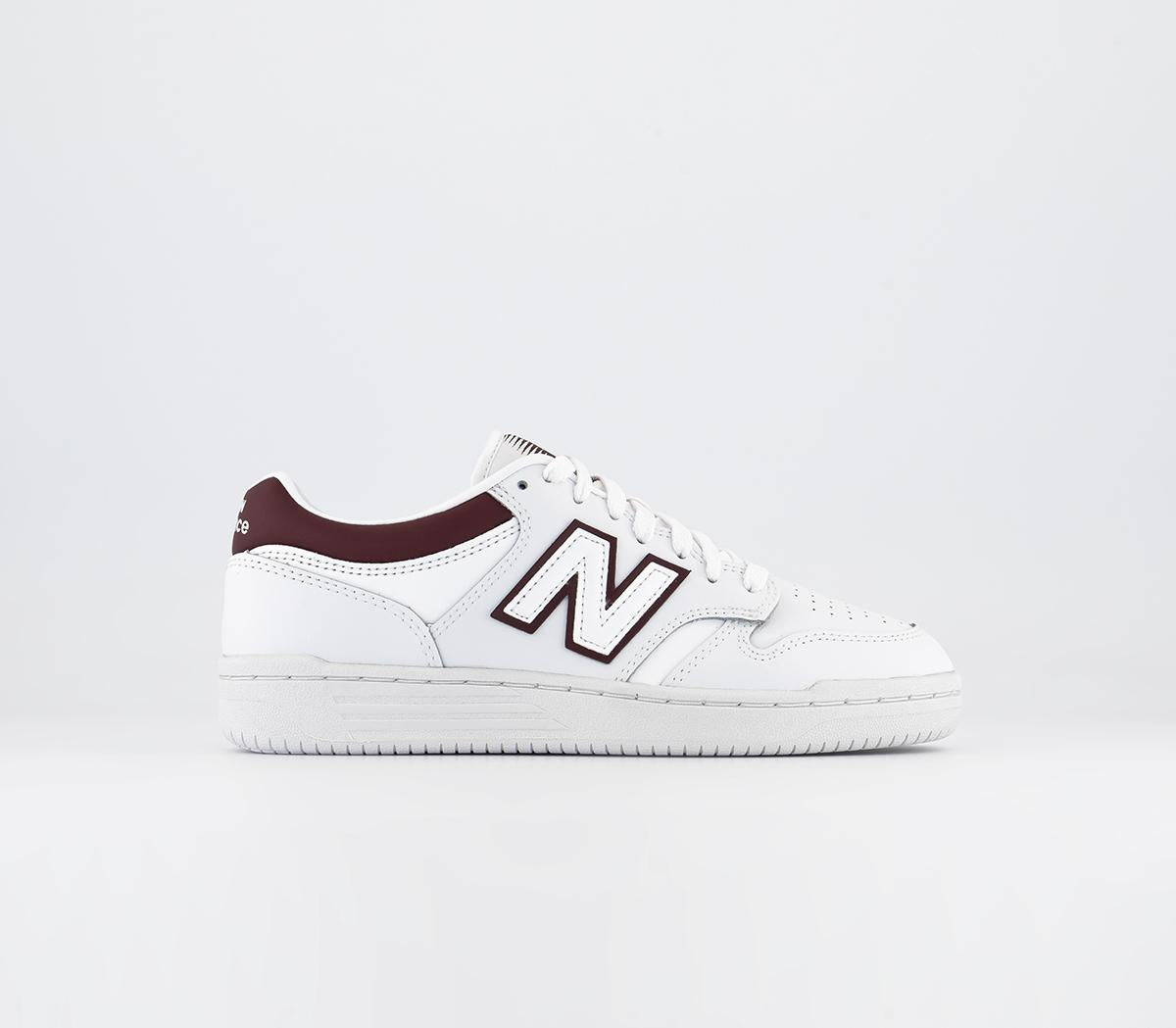 Odd Sizes -  New Balance BB480 White Burgundy  - UK Sizes Right 4/Left 5