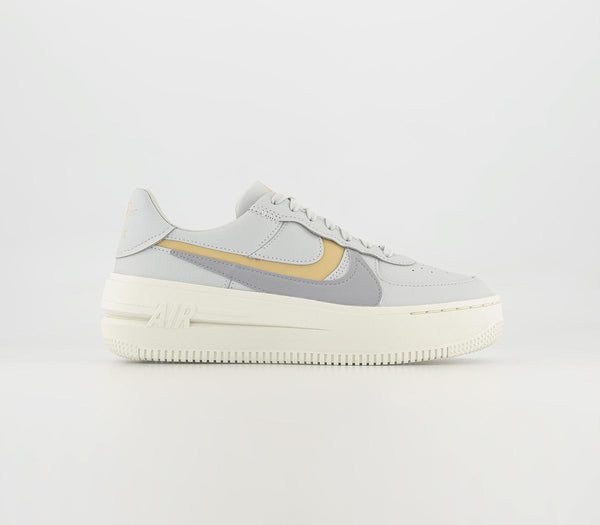 Nike Air Force 1 Plt.Af.Orm Trainers Photon Dust Wolf Grey Team Gold Sail