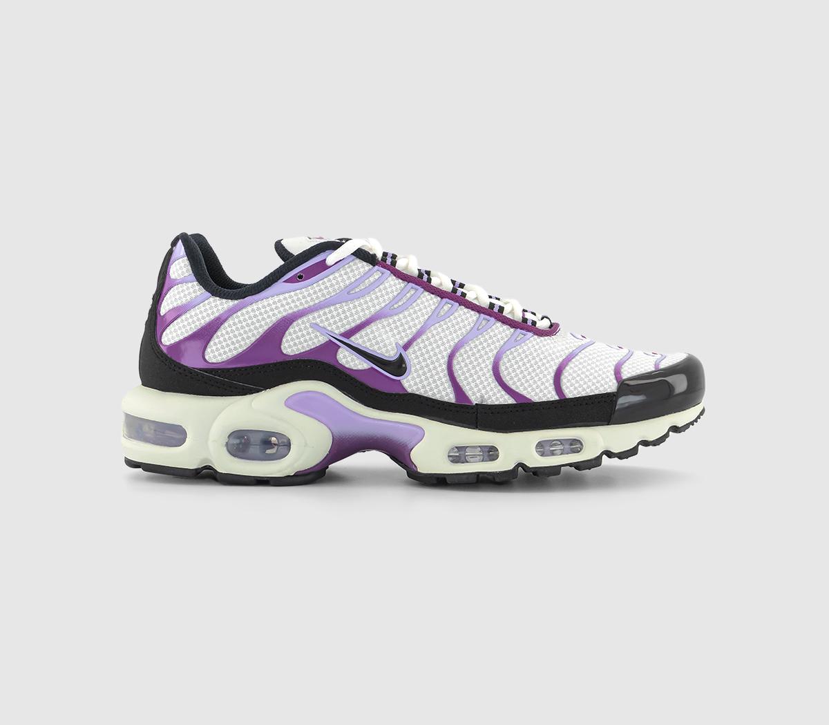 Nike Air Max Plus Trainers White Black Viotech Lilac Bloom