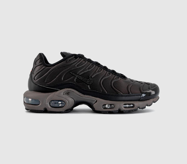 Nike Air Max Plus Trainers Black Tea Black Petra Brown Olive Grey Mtlc Silver