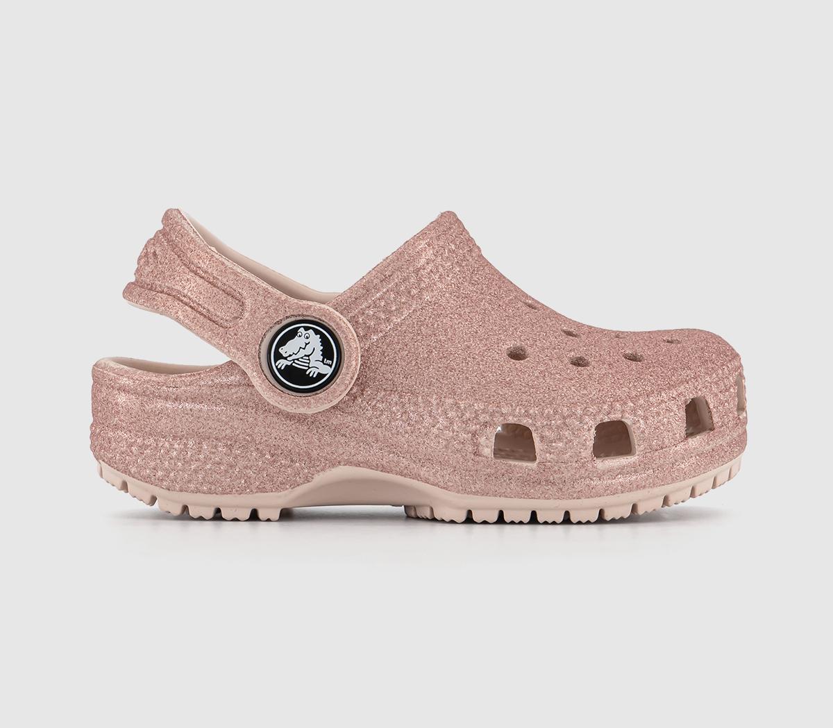 Odd Sizes - Kids Crocs Classic Clog T Quarta Glitter - UK Sizes Right 6infant /Left 7infant