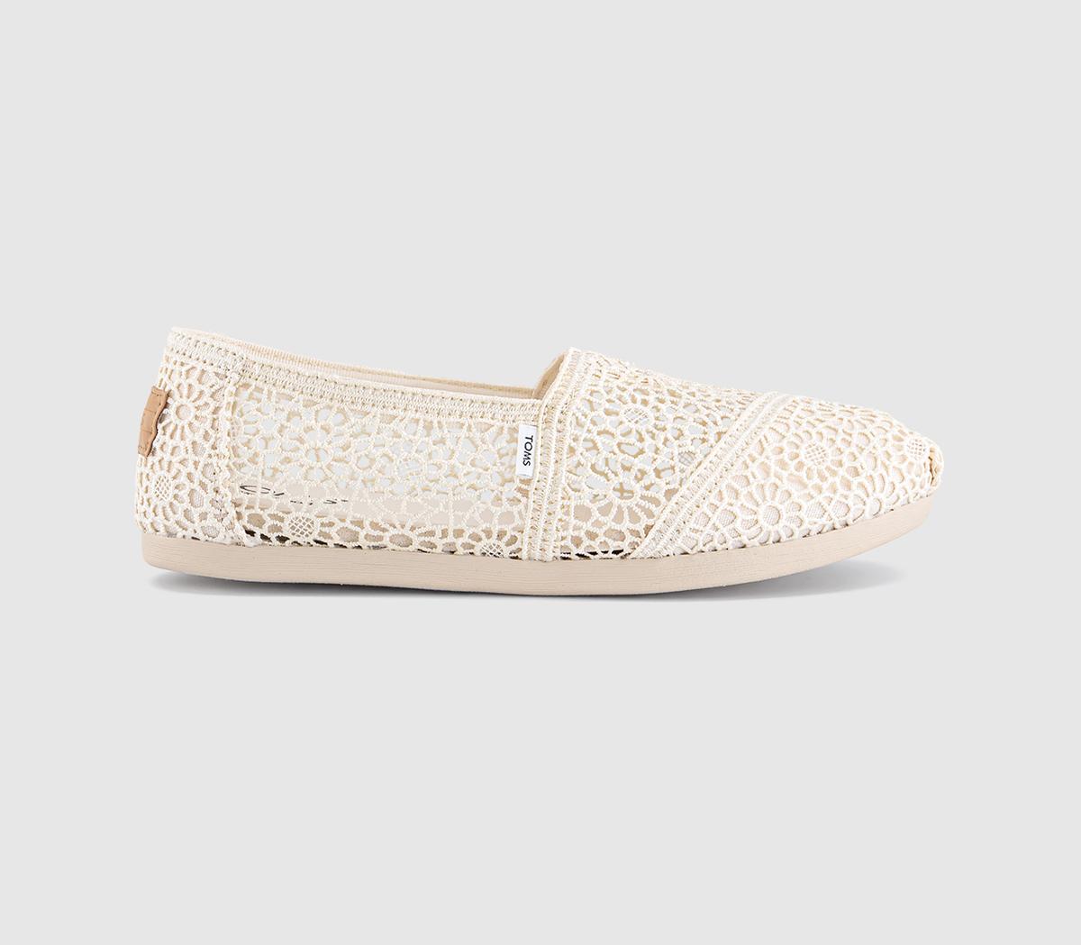 Womens TOMS Alpargata Flats Natural Moroccan Crochet