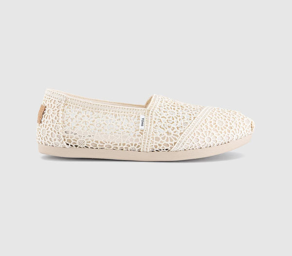 Womens TOMS Alpargata Flats Natural Moroccan Crochet