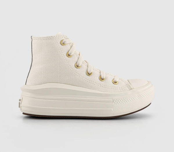 Kids Converse All Star Move Youth Egret Metallic Light Gold Egret