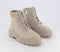Womens Office Amuse Padded Collar Lace Up Ankle Boots Taupe