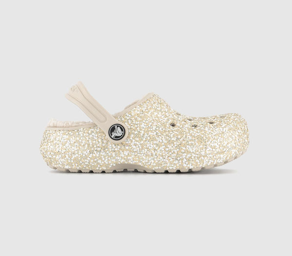 Kids Crocs Classic Lined Clogs K Stucco Glitter Uk Size 11 Youth