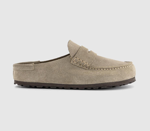 Womens BIRKENSTOCK Naples Wrapped EXQUISITE Clogs Suede Taupe UK Size 5.5 EU39