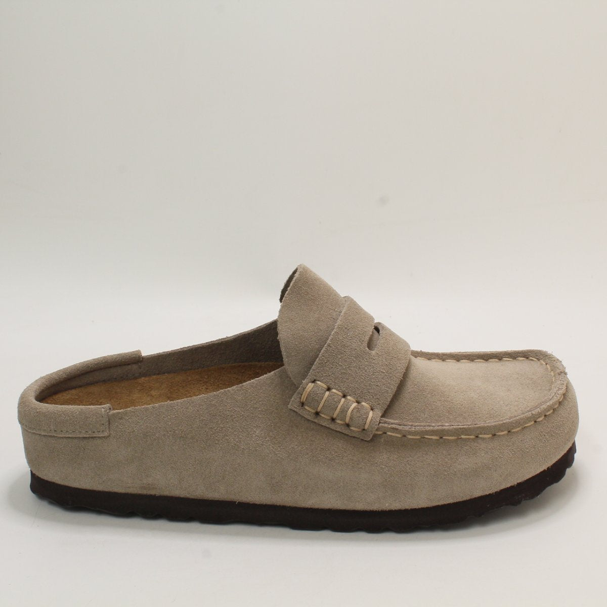 Womens BIRKENSTOCK Naples Wrapped EXQUISITE Clogs Suede Taupe UK Size 2.5 EU35