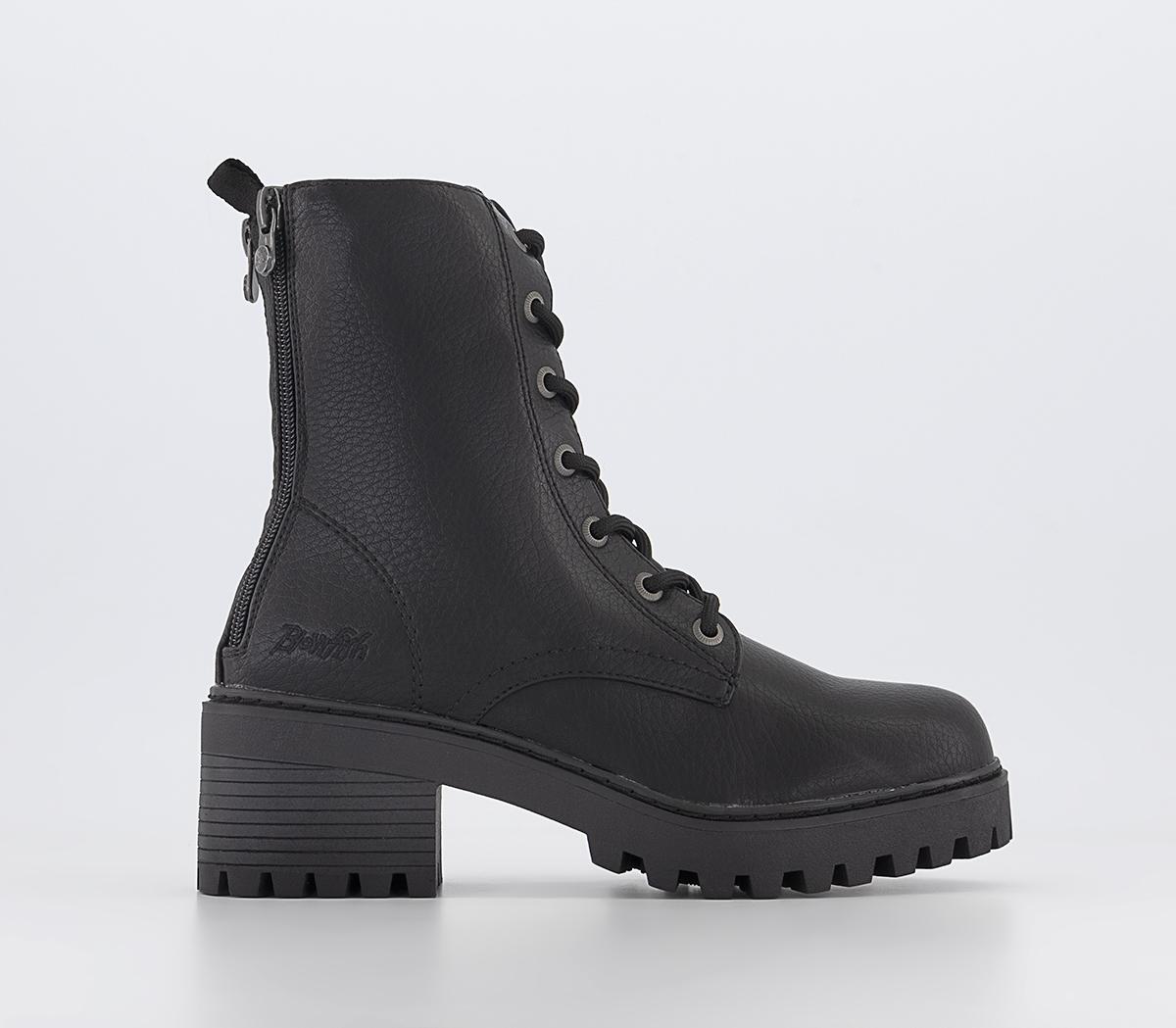 Odd sizes -  Womens Blowfish Malibu Leith Lace Up Boots Black Uk Sizes Right 7/Left 6