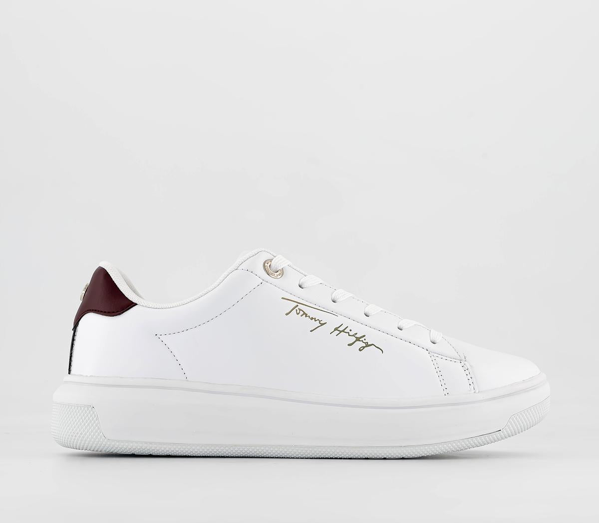 Tommy Hilfiger Signature Court Sneakers White Red Uk Size 6.5