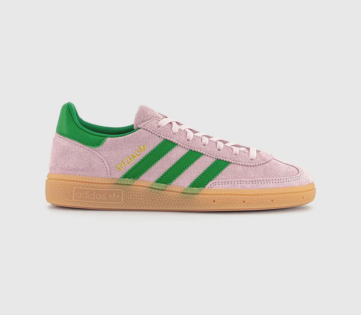 adidas Handball Spezial Trainers Clear Pink Green Gold Metallic UK Size 5.5
