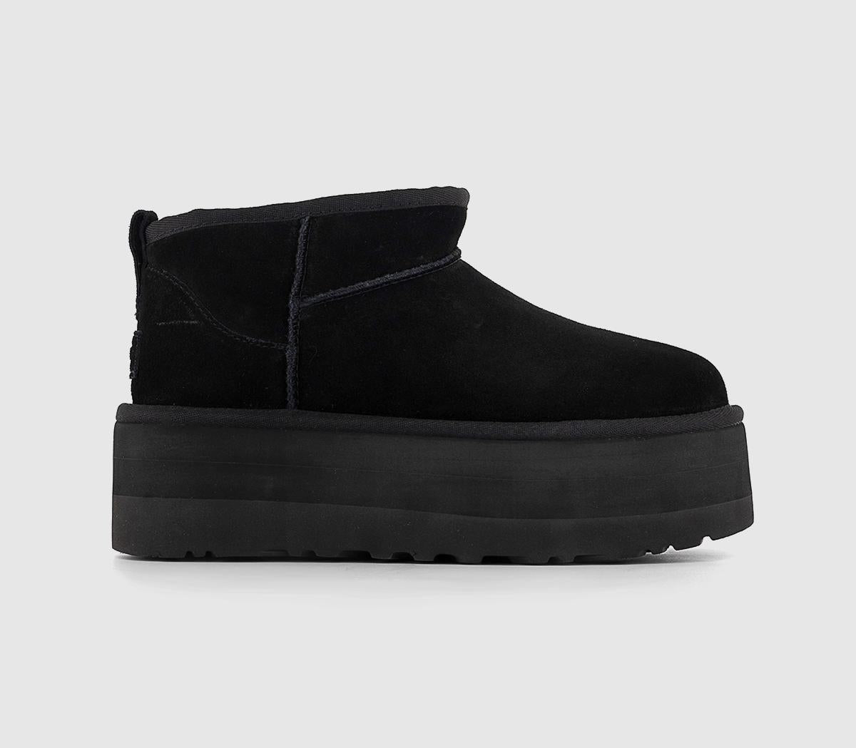 Odd Sizes - Womens UGG Classic Ultra Mini Platform Black - UK Sizes Right 5/Left 4