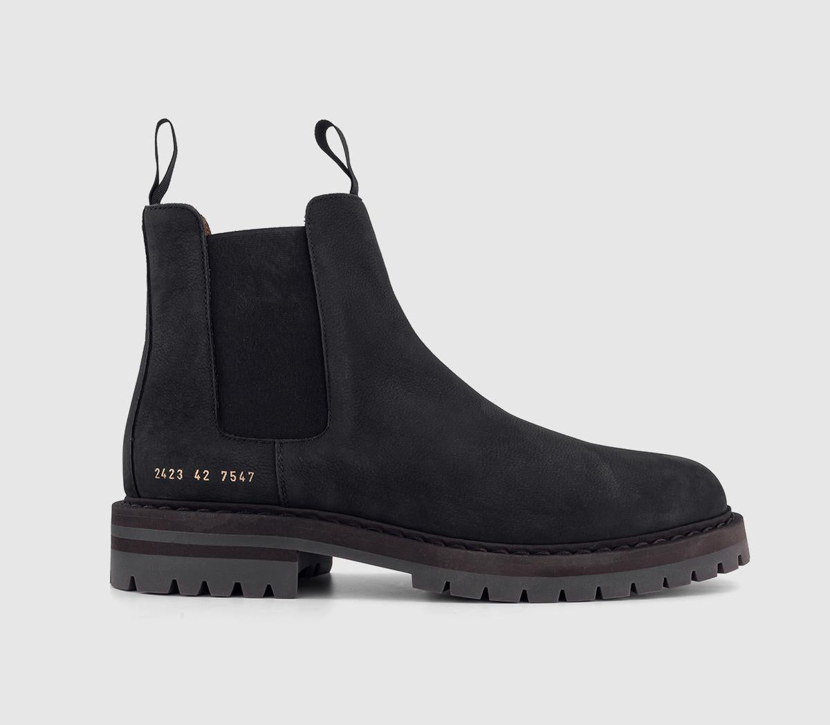 Mens Common Projects Winter Chelsea Black Suede