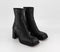 Womens Office Studio Amsterdam Square Toe Heel Boots Black Leather