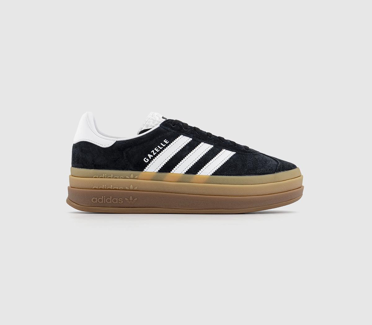 Odd Sizes - Women adidas Gazelle Bold W Black White White Gum - UK Sizes Right 6/Left 6.5