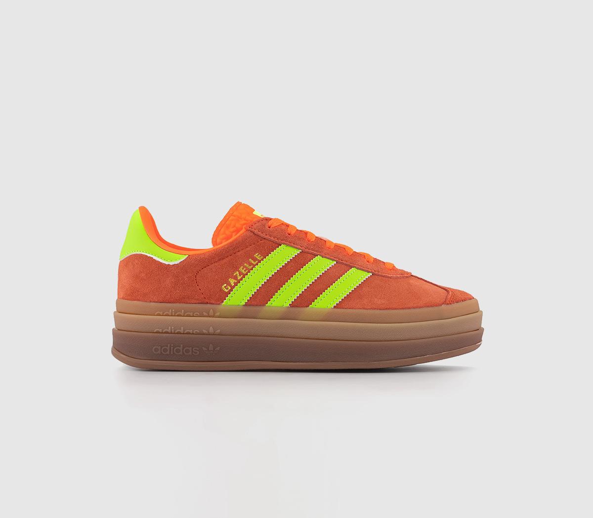 Odd Sizes - adidas Gazelle Bold W Solar Orange Solar Green Gum - UK Sizes Right 7/Left 6