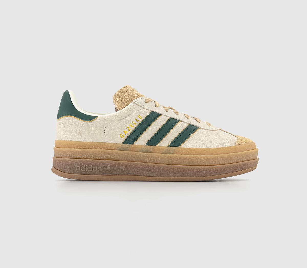 Odd Sizes -  adidas Gazelle Bold W Cream White Colelgaite Green Magic Beige - UK Sizes Right 3.5/Left 4