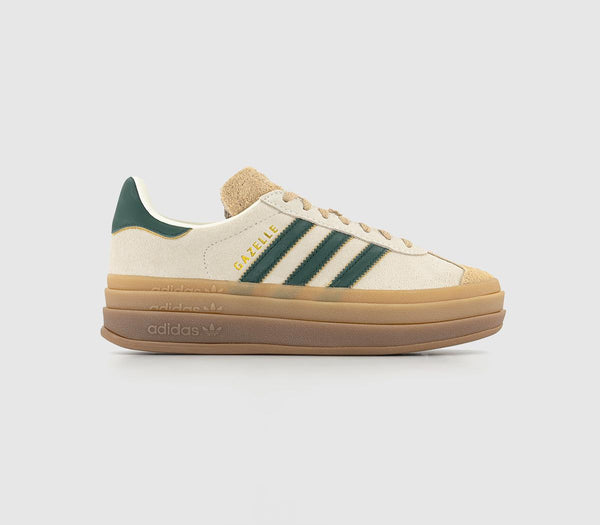 Odd Sizes -  adidas Gazelle Bold W Cream White Colelgaite Green Magic Beige - UK Sizes Right 3.5/Left 4